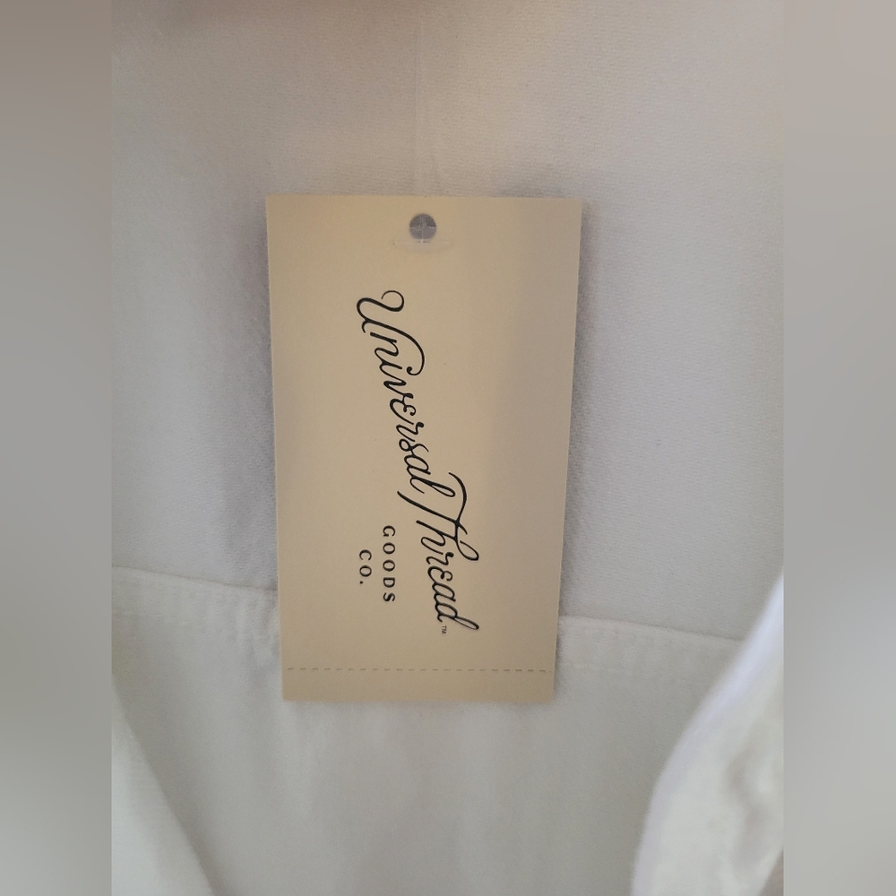 NWT Universal Thread White Denim Short Sleeve Drop Waist Mini Dress Size XL - Picture 8 of 16